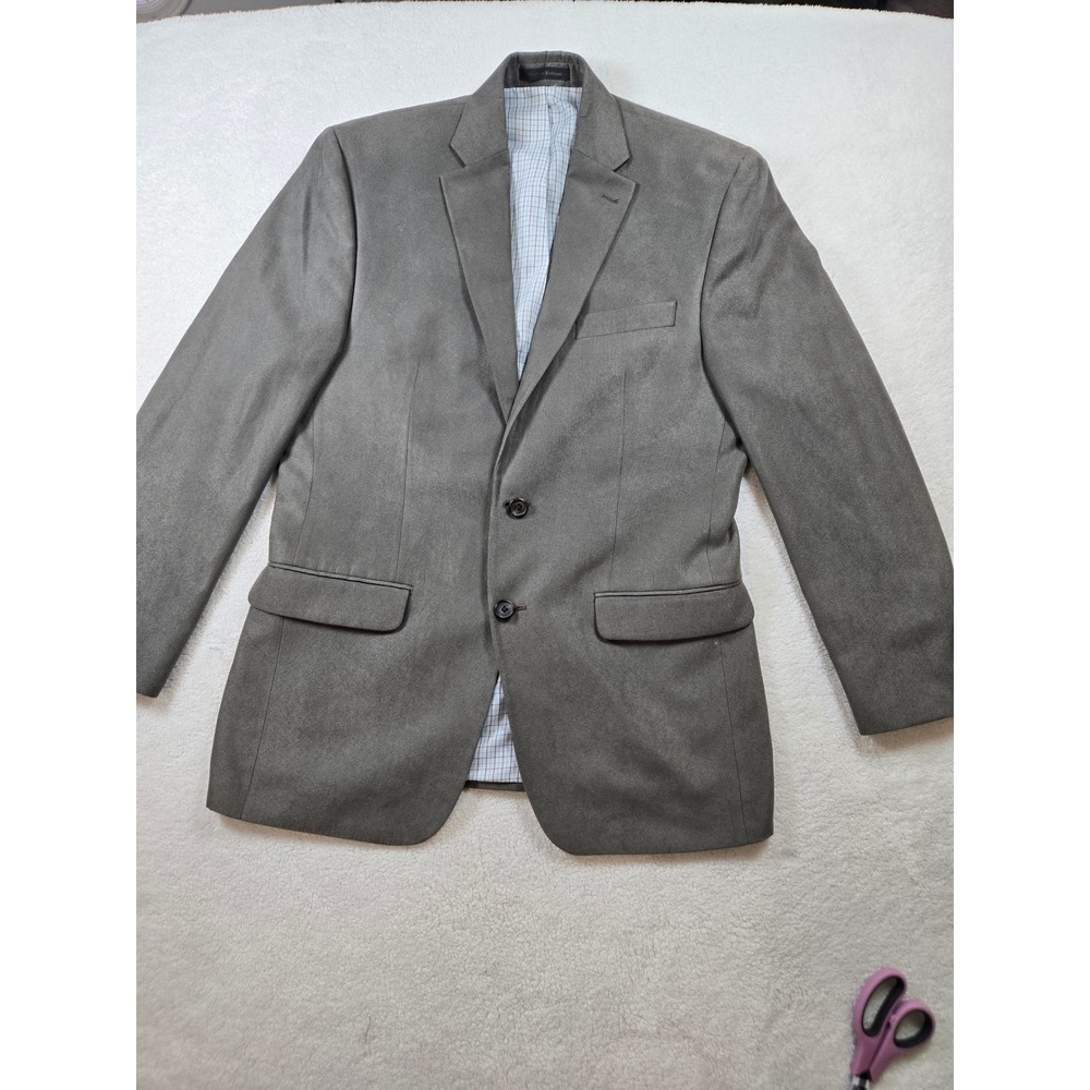Lauren Ralph Lauren Mens Two Button Sport Coat Blazer Olive Textured Windowpane